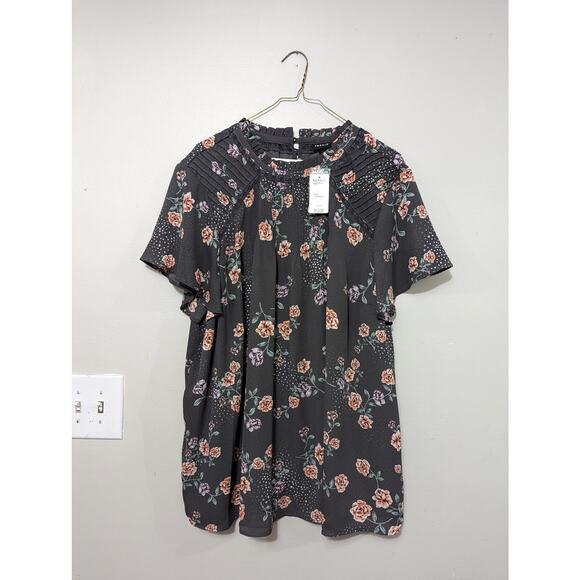 Women's Torrid NWT size 3 grey floral dress top - Picture 1 of 5